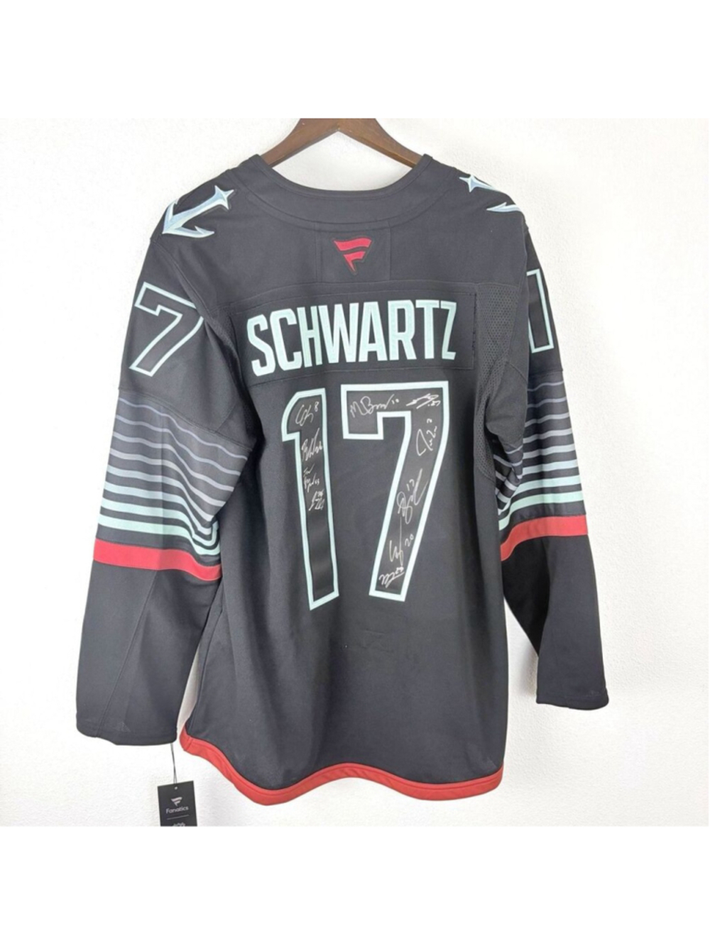 SEATTLE KRAKEN SCHWARTZ #17 FANATICS PREMIUM Team Signed Jersey 52 NWT